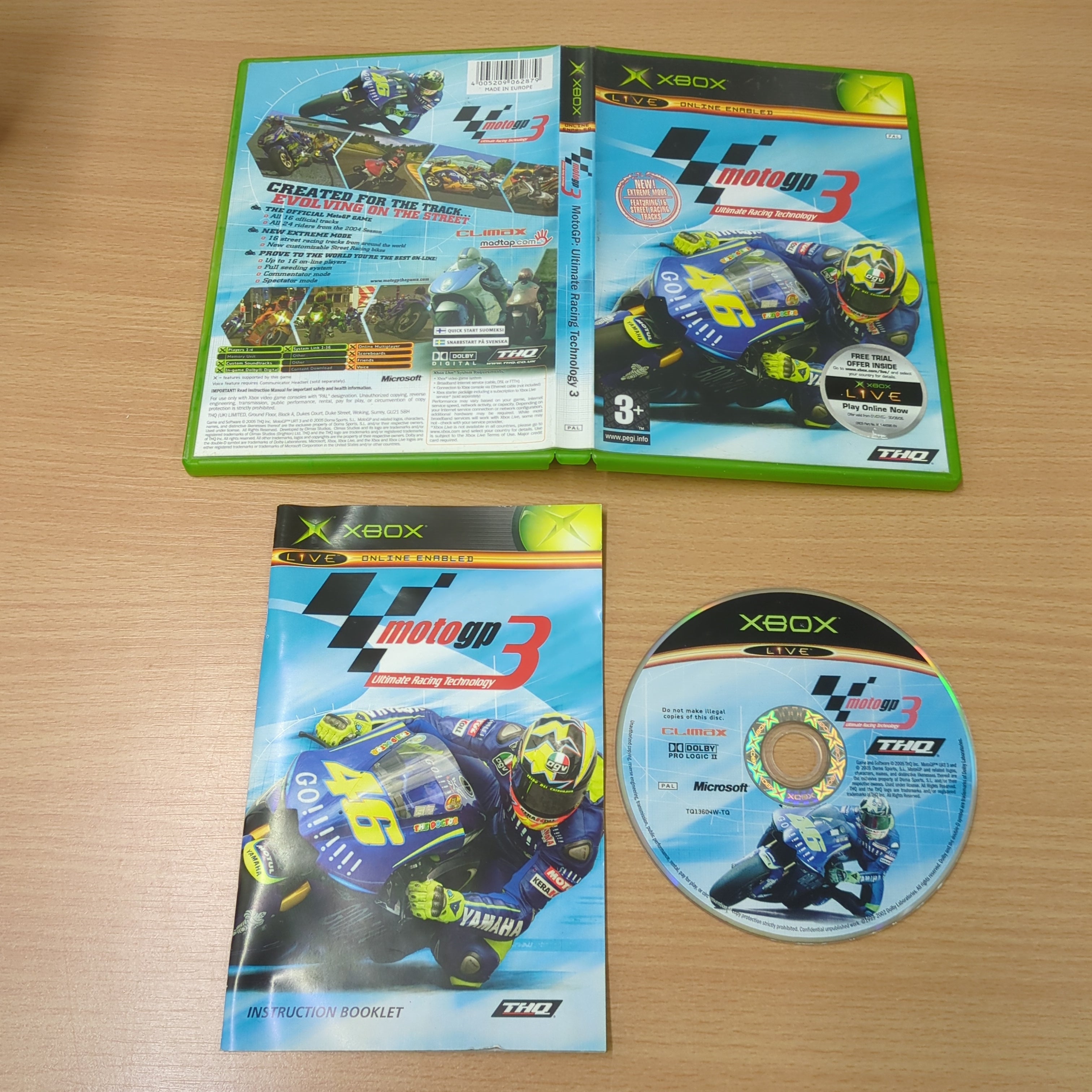 MotoGP Ultimate Racing Technology 3 original Xbox game MotoGP Ultimate Racing Technology 3 original Xbox game